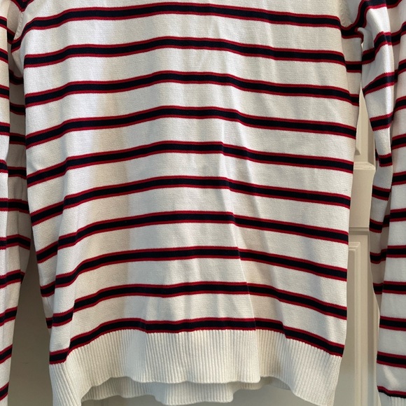 NWT Brooks Brothers Red Fleece Striped White, Red and navy Women's sweater - Picture 6 of 9